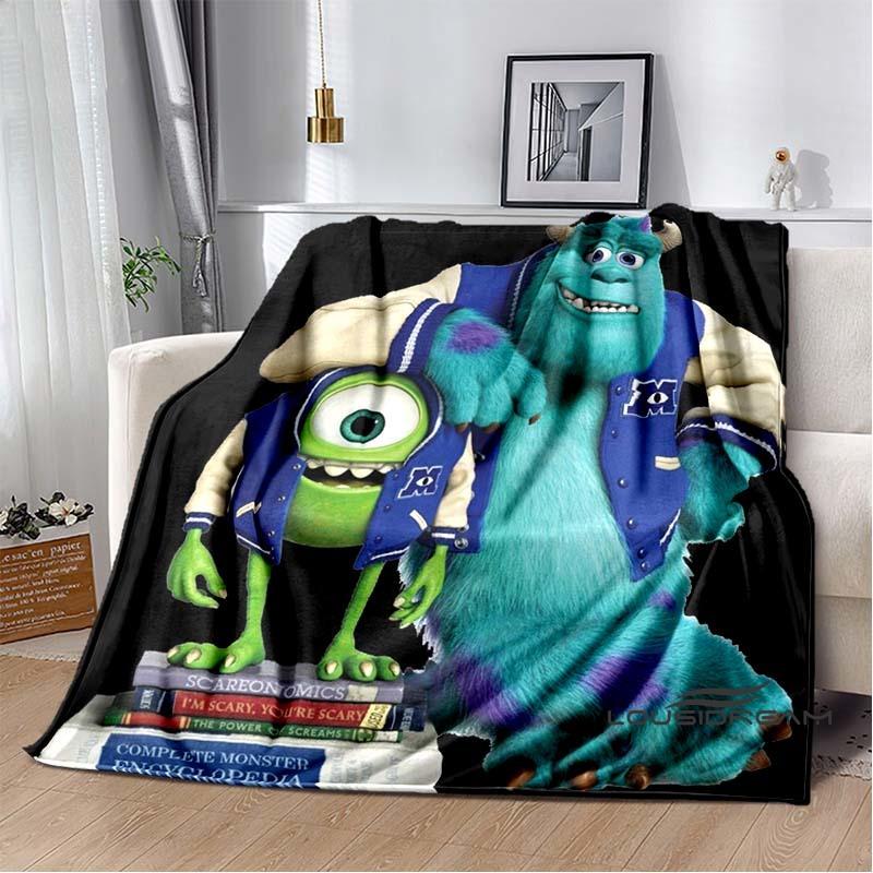 This Soft Flannel Blanket From The Cartoon "Monsters, Inc." Is Suitable for Beds, Sofas, and Home Bedroom Covers.