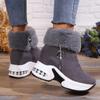 Winter Non-Slip Snow Boots Women Fashion Faux Fur Plush Platform Ankle Boots Woman Air Cushion Warm Cotton Padded Shoes