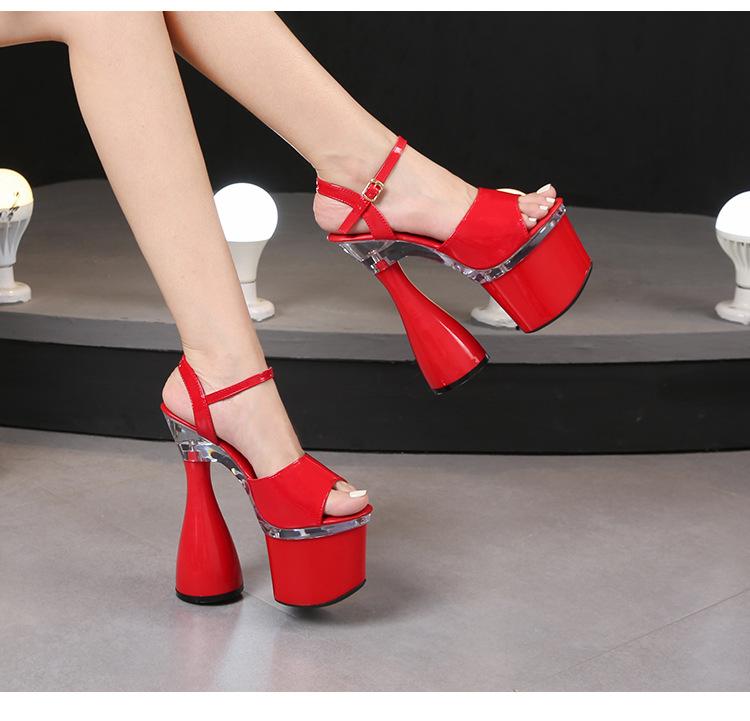 10369Series, каблук 17,5 см, платформа с рыбьим носком, платформа 8 см, пикантные босоножки на странном каблуке с круглым носком, модные модные босоножки LFD