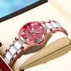 Ladies' Exquisite Heart-shaped Quartz Watch Waterproof Luminous Diamond Dial Calendar Display Ladies' Holiday Gift Watch