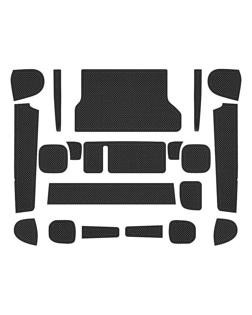 LANGBEAN Резиновые коврики для салона для Toyota Sienta 10, карман для двери, защита от царапин и шума, ПУ, комплект из 20 штук, противоскользящие коврики, снижение, кожа, (черный)