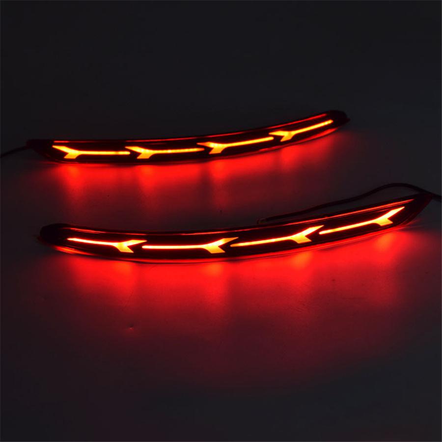 2x Светодиодный отражатель заднего бампера Стоп-сигнал Динамичный указатель поворота Для Hyundai Elantra