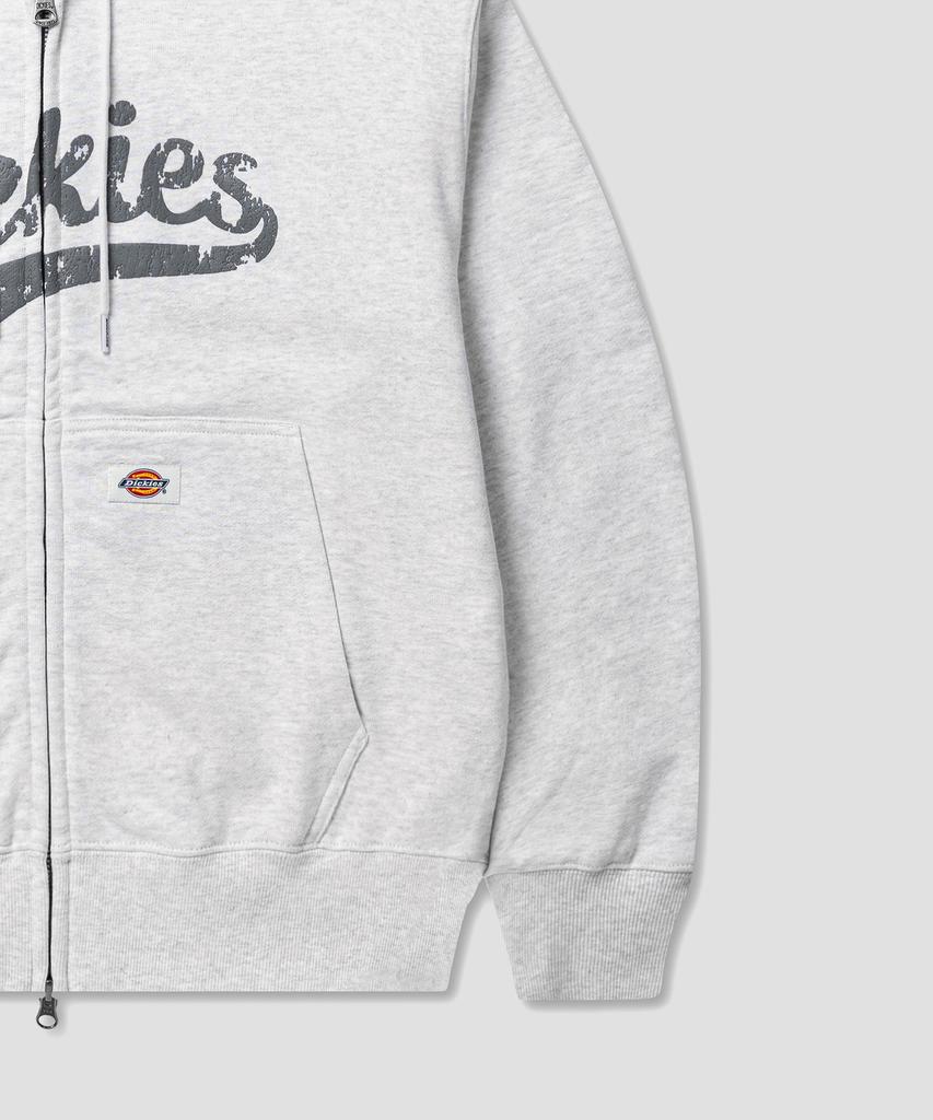 Dickies Белый меланжевый худи на молнии в стиле бейсбола