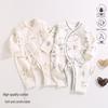 Newborn Pure Cotton Monk-style Jumpsuit Romper, 0-3 Months