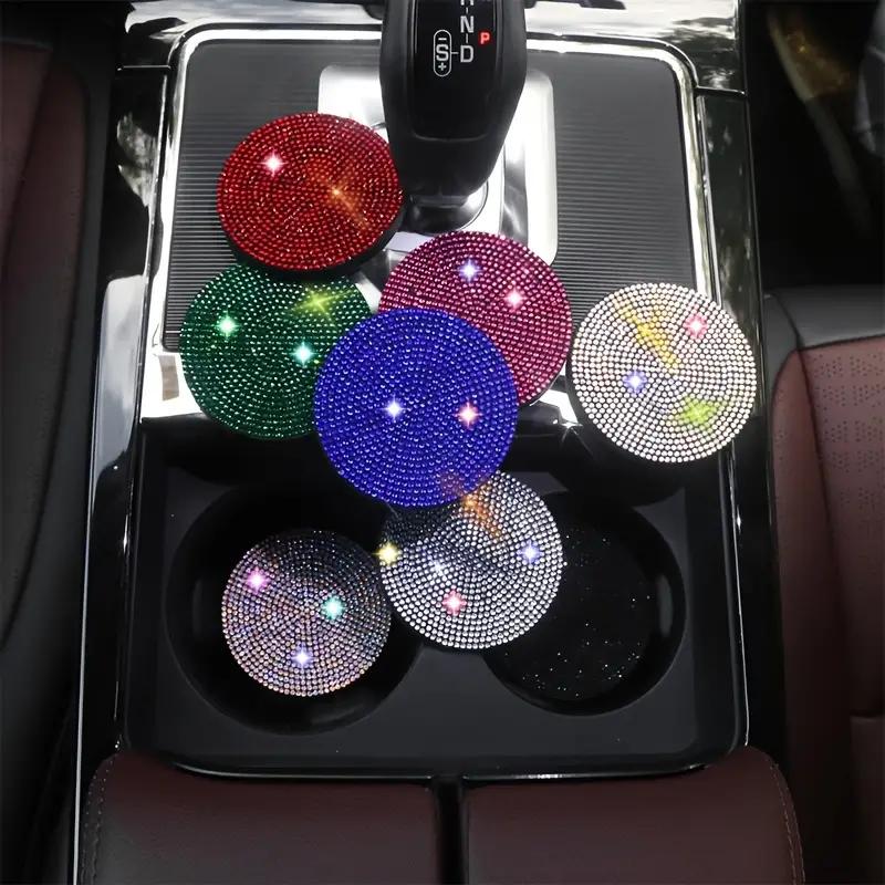 Diamond Car Coaster Water Cup Slot Non-Slip Mat Silica Gel Pad Cup Holder Mat Gadget Bling Waterproof Car Interior Accessories