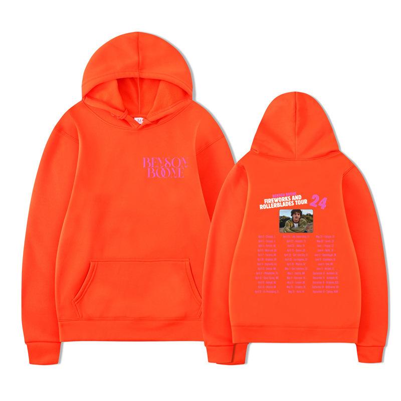 Benson Boone Hooded Sports Sweater Fireworks And Roller Skating Hooded Spring Street World Tour