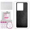 apgo Protective Skin Sticker for the Back Compatible with Vivo IQOO Z6 44W, Wrap Film, Foil, Vinyl - Pattern Black Leather