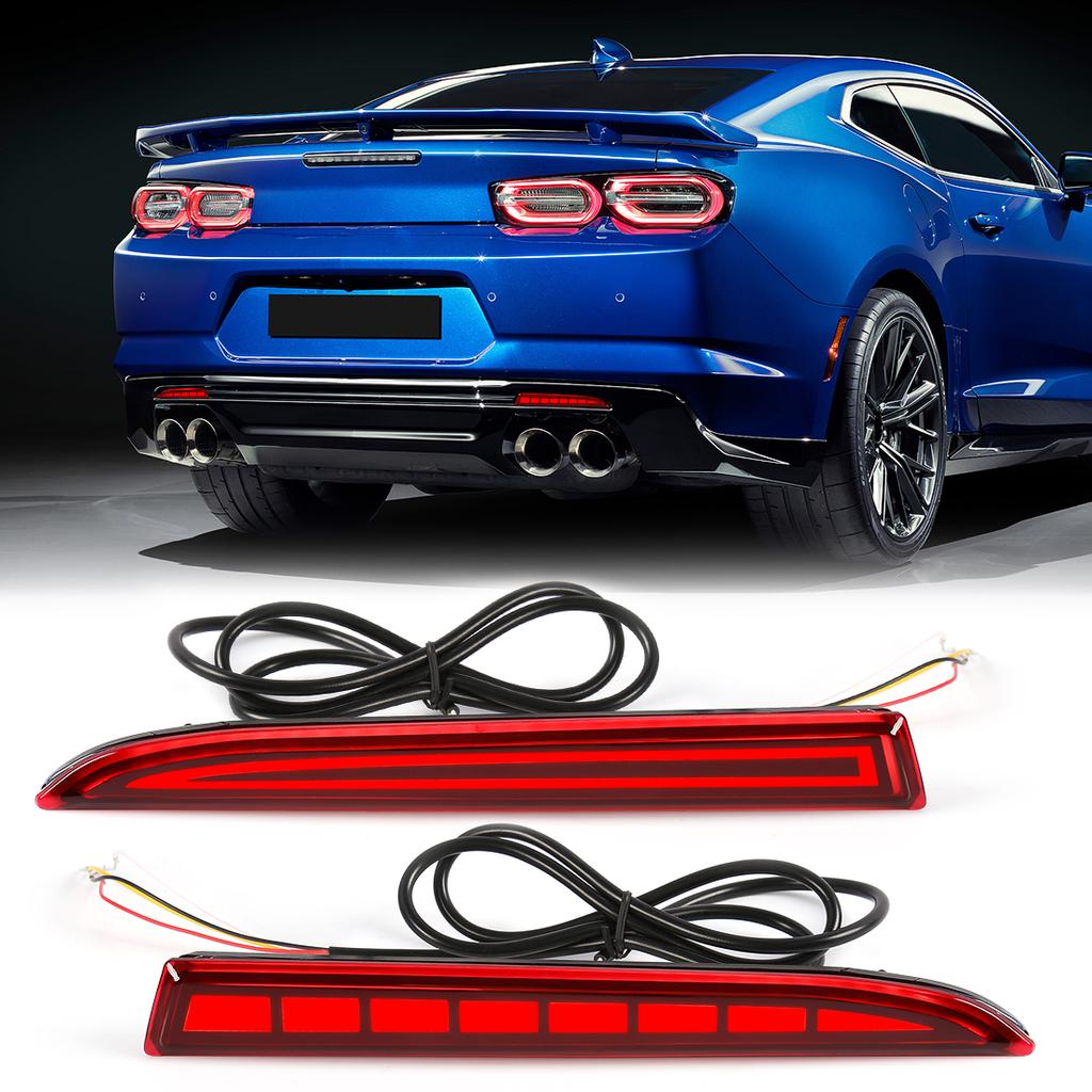 LED Rear Bumper Reflector Light For For Cadillac ATS XT5 For Chevrolet Camaro Pontiac G8 Function Brake Dynamic Turn Signal 12V