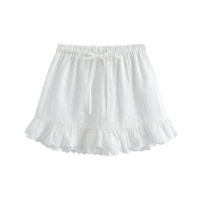 Лето Новые Тонкие А-силуэта Кюлоты Spice Girl С Высокой Талией Пышная Юбка-Торт