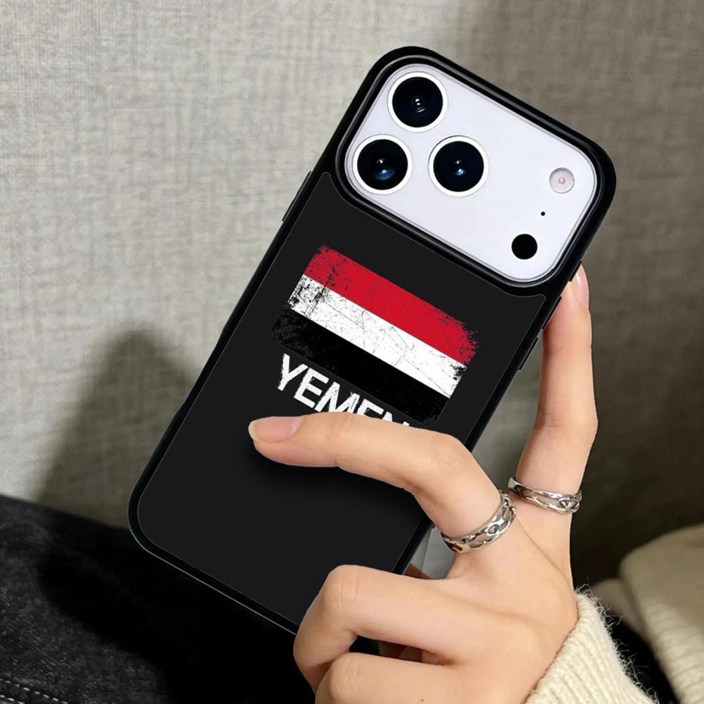 Чехол Case для iPhone 17 Air 16 Pro Max 15 Plus 11 13 Mini 14 12 Задняя крышка телефона Тема Флаг Йемена Герб