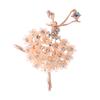 Dancing Character Corsage, Ballerina Diamond Colored Crystal Cartoon Brooch, Silk Scarf Buckle