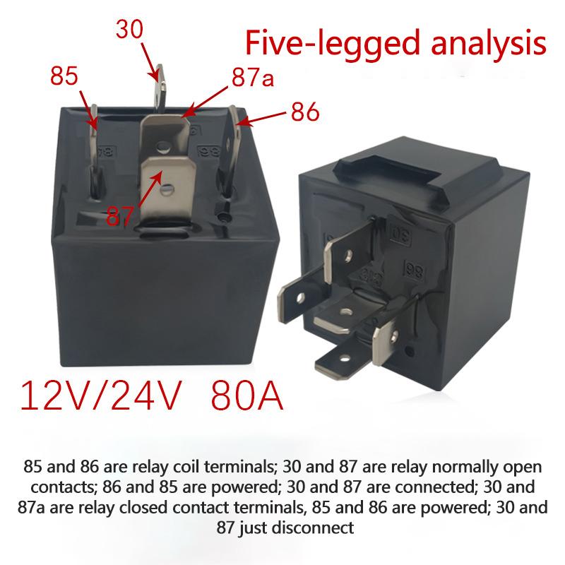 Автомобильное реле 80А 12В/24В 4/5 футов маленькое водонепроницаемое реле контроллера освещения