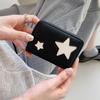 Милый Серебряный Звездный Кошелек для Девочек Короткий Студенческий Держатель для ID-карты Банковской Карты Сумка для Денег Кошельки на Молнии для Женщин Хранение Ключей Кошелек Кошелек для Монет
