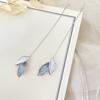 Fashion Jewelry 925 Sterling Silver Enamel Leaf Tassel Chain Earring for Women Simple Casual Earring Piercing Jewelry