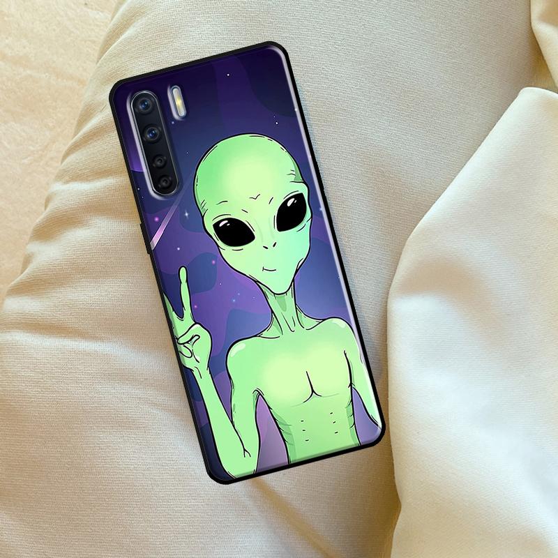 Эстетичный Мультяшный Инопланетный Космический Чехол Для Oppo A96 A76 A16 A18 A38 A58 A78 A98 A74 A94 A54 A80 A60 A40 A15 A17 A57 A5 A6 Pro