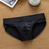 Men Briefs Letter Print 3D U Convex Design Panties Low-rise Milk Silk Wide