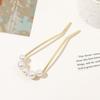 Hairpin U-shaped Hairpin Pearl Minimalist Hair Stick Vintage Metal Hair Stick  Party