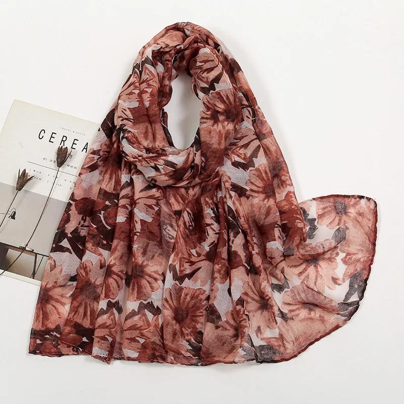 New Brand Spring Women Scarf Embroider Fashion Long Scarves Cotton Winter Shawl Lady Pashmina Bandana Foulard Hijabs Female