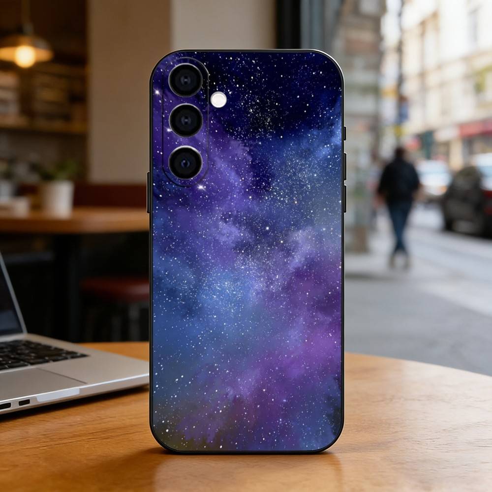Milky Star Phone Case For Samsung Galaxy A73,A72,A71,A70,A53,A52,A51,Soft Silicone Black Cover