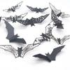 12PCS Halloween 3D Cutout Paper Bat Wall Sticker