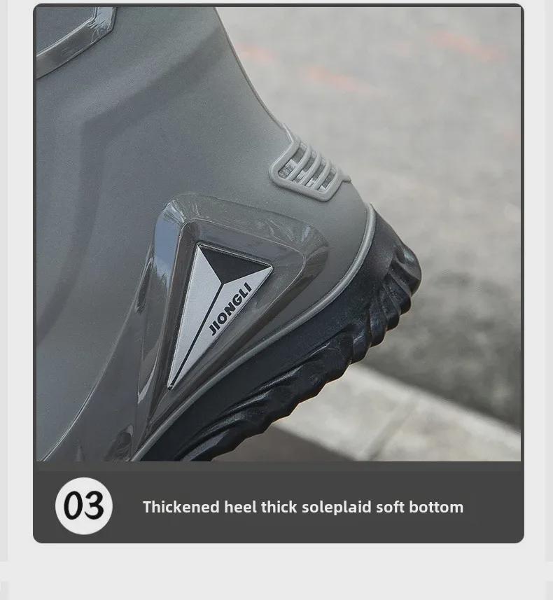 Мужские водонепроницаемые резиновые сапоги в мотоциклетном стиле — стильная, удобная, нескользящая обувь для отдыха на природе