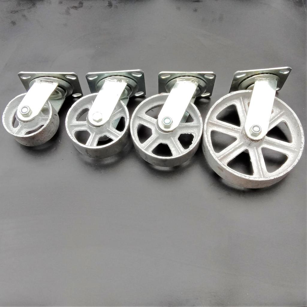 Чугунное колесо для тележек и платформенных тележек, усиленное.