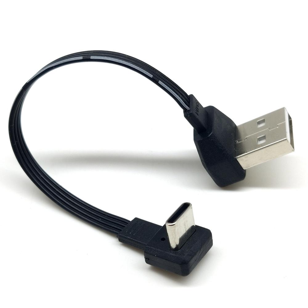 Ultra Thin Elbow C-type Data Cable USB 2.0 Double Elbow Charger Po Short-term Portable Universal 10CM-100CM 30CM