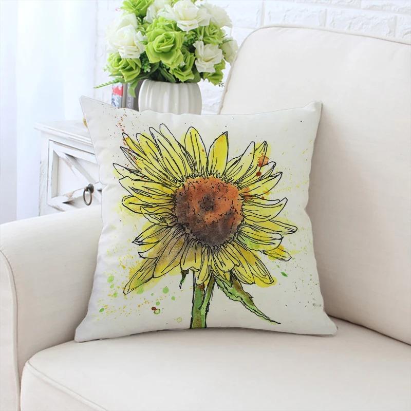 Роскошный домашний декор, наволочка для автомобиля, гостиной, дивана, чехол для подушки с рисунком подсолнуха и девушки