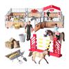 Horse Stable Playset Realistic Action Figures Collection Pretend Play Equestrian Toys for Ages 3 4 5
