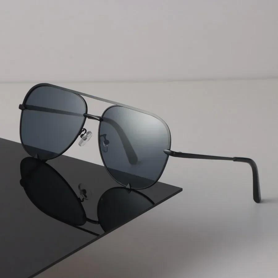 Модные женские солнцезащитные очки Мужские квадратные винтажные солнцезащитные очки с большой оправой Стильные зеркальные черные ретро очки