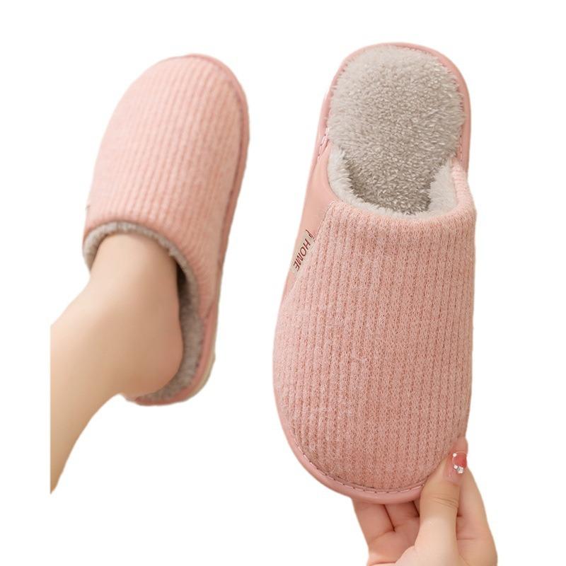 Cotton Slippers Women's Winter Home Use Spring and Autumn Indoor Warm Non-slip Home Winter Couple Plush Men