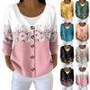 Women's Fashion Long Sleeve Christmas Snowman Snowflake Print Jacket Cardigan