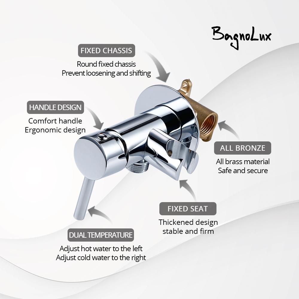 Комплект хромированного распылителя для унитаза и биде с резиновым шлангом 1,2 дюйма, настенный смеситель для горячей и холодной воды, кран для биде, ручной очиститель для туалета