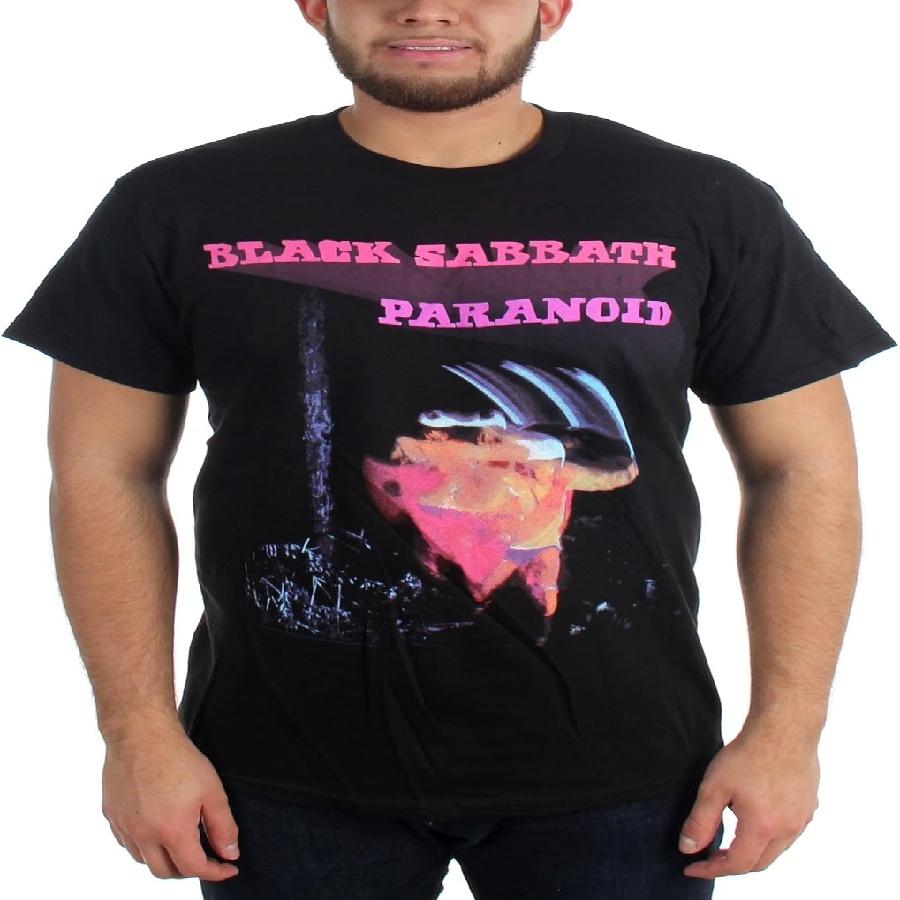Футболка Black Sabbath Paranoid Полосы Движения Логотип Группы Официальная Мужская Черная