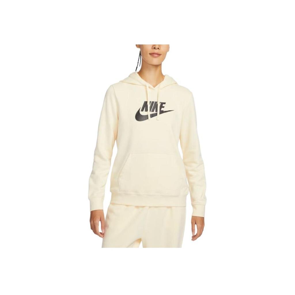 Nike Женская флисовая толстовка стандартного кроя с принтом логотипа-буквы Бежевая DQ5776-113