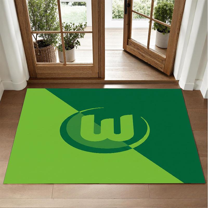 VfL Wolfsburg FC Design Crystal Velvet Rug Soft Decorative Mat for Bedroom Entrance