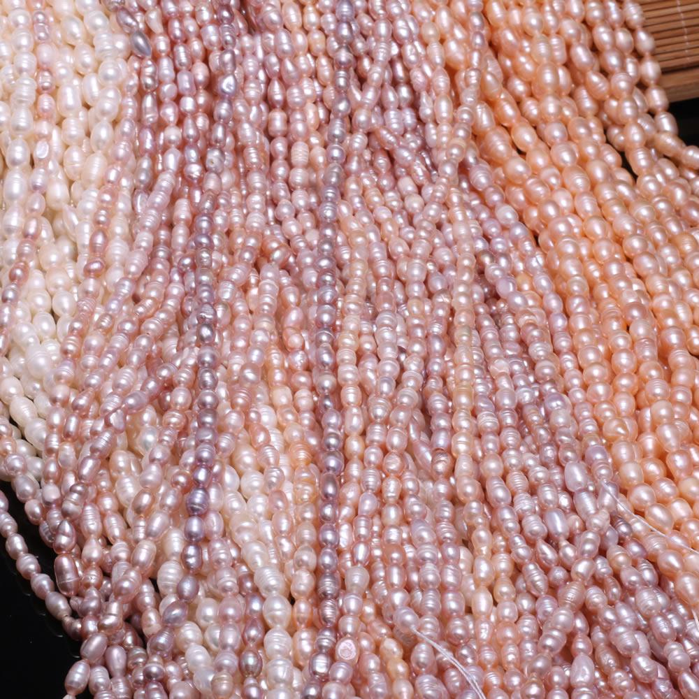 Elegant Women Punch Loose Pearl Beads 36 Cm for Necklace Earring Anklet Bracelet Jewelry Making