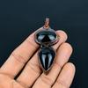 Black Eye Obsidian Pendant Handmade Gemstone Jewelry, Copper Electroformed Pendant ,Unique Design Jewelry Pendant