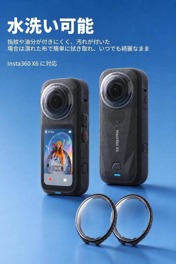 Cover for Insta360 X6 Camera Lens Protection 10H Hardness Tempered Optical Glass Protective High Water and Oil 360 X6 Camera Accessory BARDATSCamera