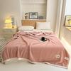 Simple Pink Solid Color Throw Blanket Luxury Warm Cozy Velvet Blanket for Home Sofa Bed All Seasons Travel Camping Blanket