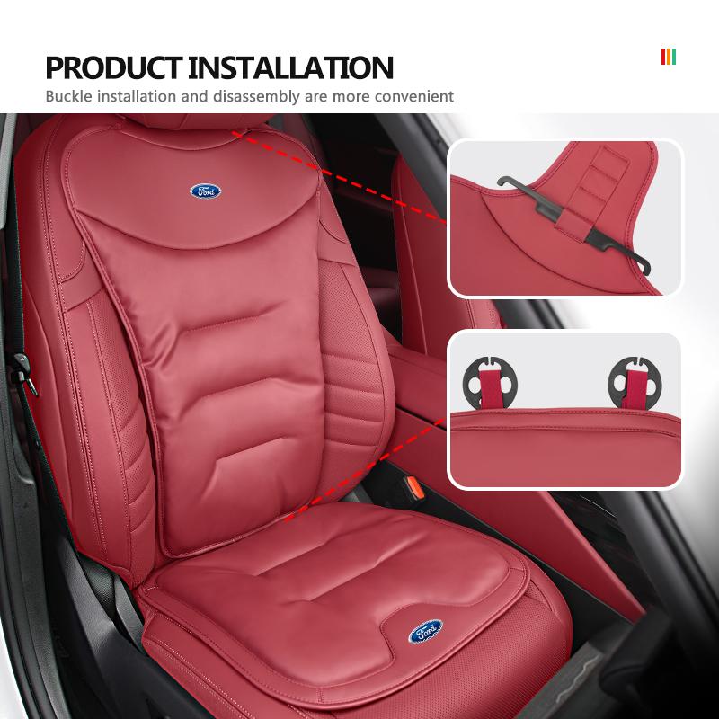 YYQO6 Car Seat Breathable Velour Leather Cushion Cover Accessories For Ford mk2 mk3 Ranger Mondeo mk4 S-MAX Kuga Mustang Fusion