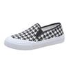 New Women Vulcanized Shoe Women Checkered Canvas Shoes Casual Ladies Walking Platform Shoes Slip On Loafers Sport Shoes