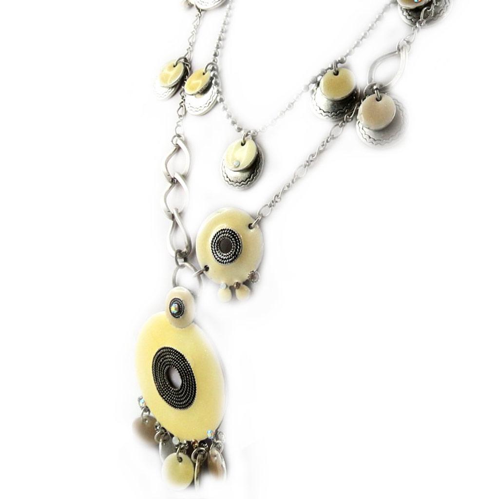 Les Trésors De Lily [E0669] - Дизайнерское колье «Мимозы», бежевое