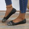 Fashion Ladies Shoes 2024 Hot Sale One Kick Women's Flats Autumn Square Toe Sequins Flat Casual Comfortable Large Size Shallow Shoes