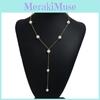 European Pearl Collar Necklace For Women With Geometric Design And Water Wave Chain For Gift And Elegant Wear