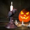 Yousheng Gothic Style Night Elf Candlestick Ornament Bat Wolf Crow Owl Shape Resin Fireplace Candle Accent Hotel Room Decor