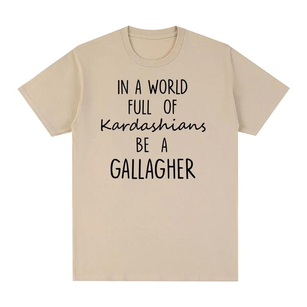 Винтажная футболка SHAMELESS In A World Gallagher Quotes, ТВ-шоу, вдохновленная хлопковая футболка унисекс унисекс, новая футболка, женские топы
