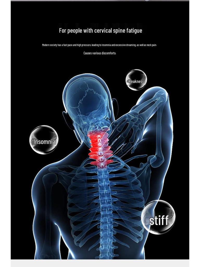 Пара подушек-основ для поддержки шеи с защитой от скольжения для массажа всей головы, не сминаемые, вязаный хлопок.