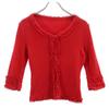 Rene Long Sleeve Rib Knit Cardigan 36 Red Series Women Used