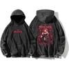 Anime Chainsaw Man Makima Gothic Hoodies Vintage Washed Streetwear Men Women Clothing Fall Long Sleeves Loose Cotton Hooded Tops